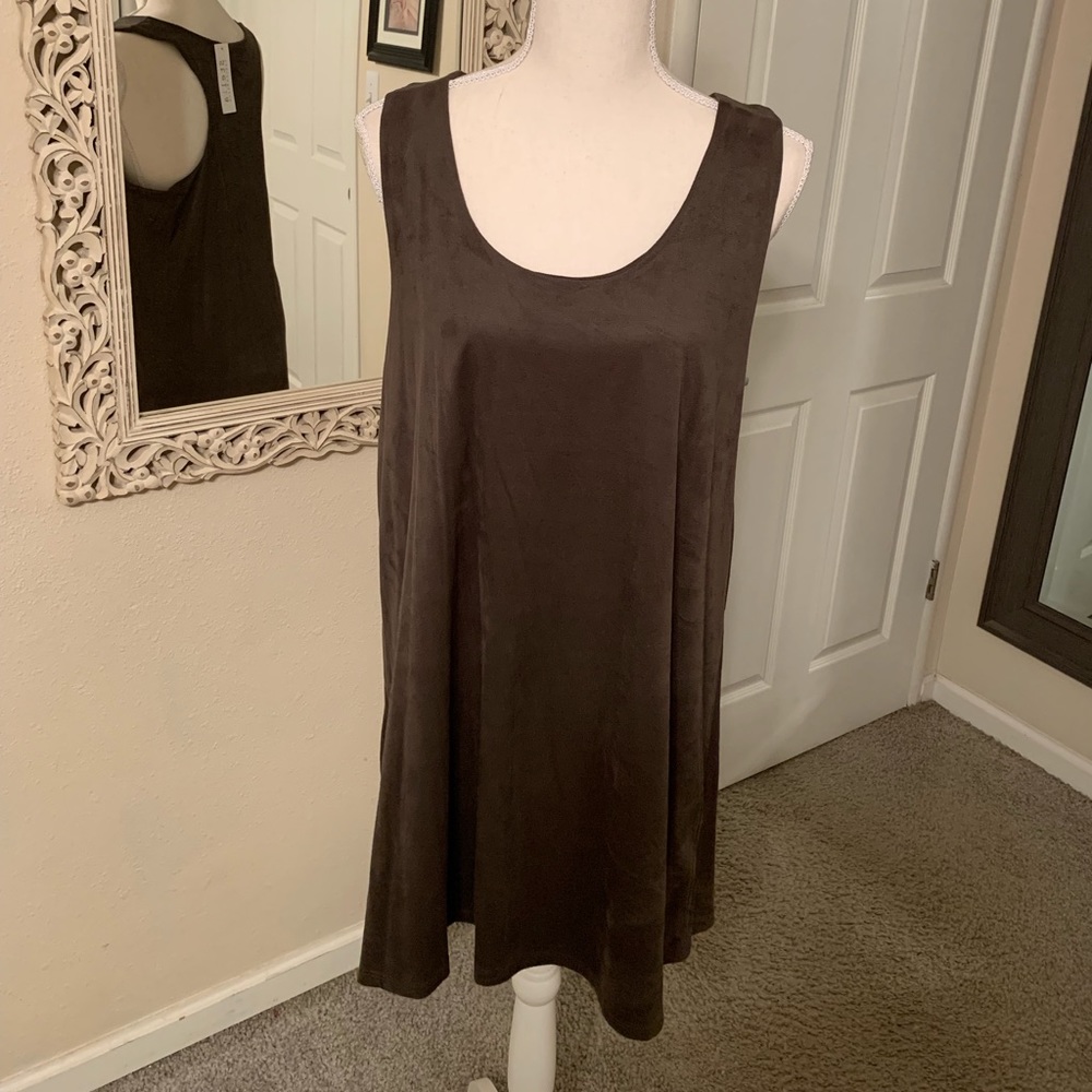 flowy, faux suede dress